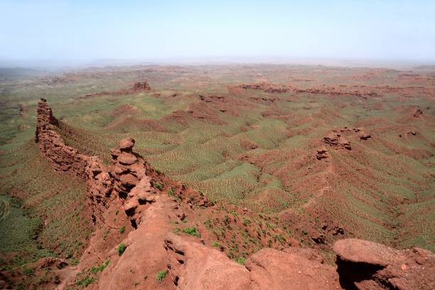 pingshanhu 그랜드 캐년 파노라마, zhangye, 간쑤, 중�국 - red rocks rock canyon escarpment 뉴스 사진 이미지