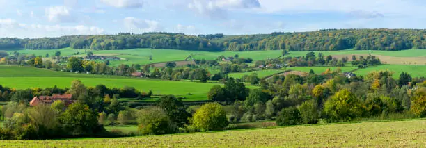 View of the rolling hills of the South part of the province of Limburg, Netherlands.