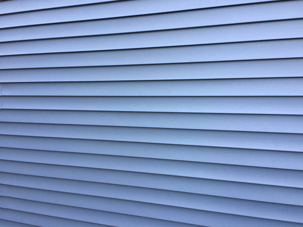 istock Blue vinyl siding on a home 865439548