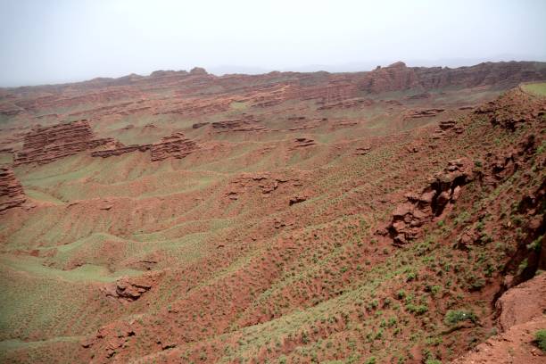 pingshanhu 그랜드 캐년 풍경, zhangye, 간쑤, 중국 - red rocks rock canyon escarpment 뉴스 사진 이미지