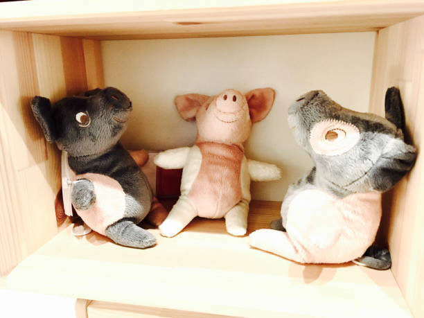 istock Three Little Pig Dolls Sitting in A Box 865440076