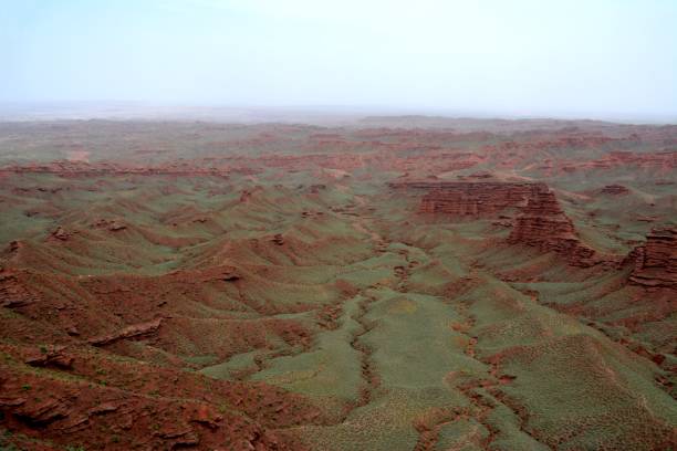 pingshanhu 그랜드 캐년 풍경, zhangye, 간쑤, 중국 - red rocks rock canyon escarpment 뉴스 사진 이미지