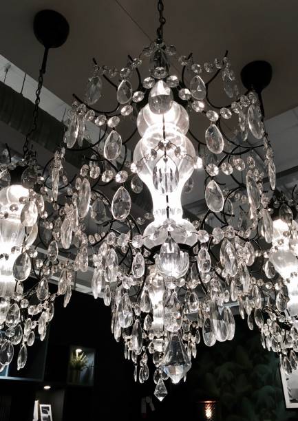 istock Closed Up of Luxury Crystal Chandelier with Light 865442686