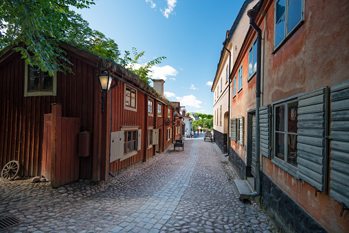 Old swedish traditional village. Scandinavia, Europe.