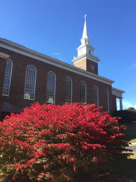 Church in fall profile - Autumn colors