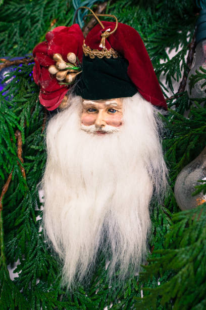 istock Retro style Santa Christmas Tree Ornament 865463994