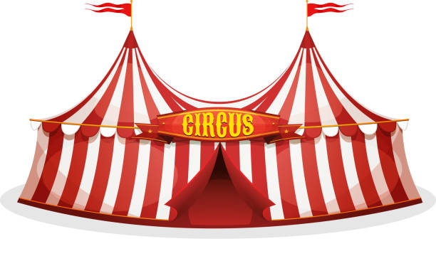 большой топ цирк палатка - circus tent stock illustrations