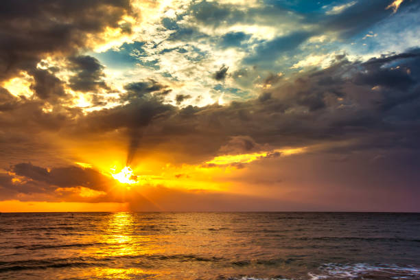 Sunset on the Lombok island, Indonesia.