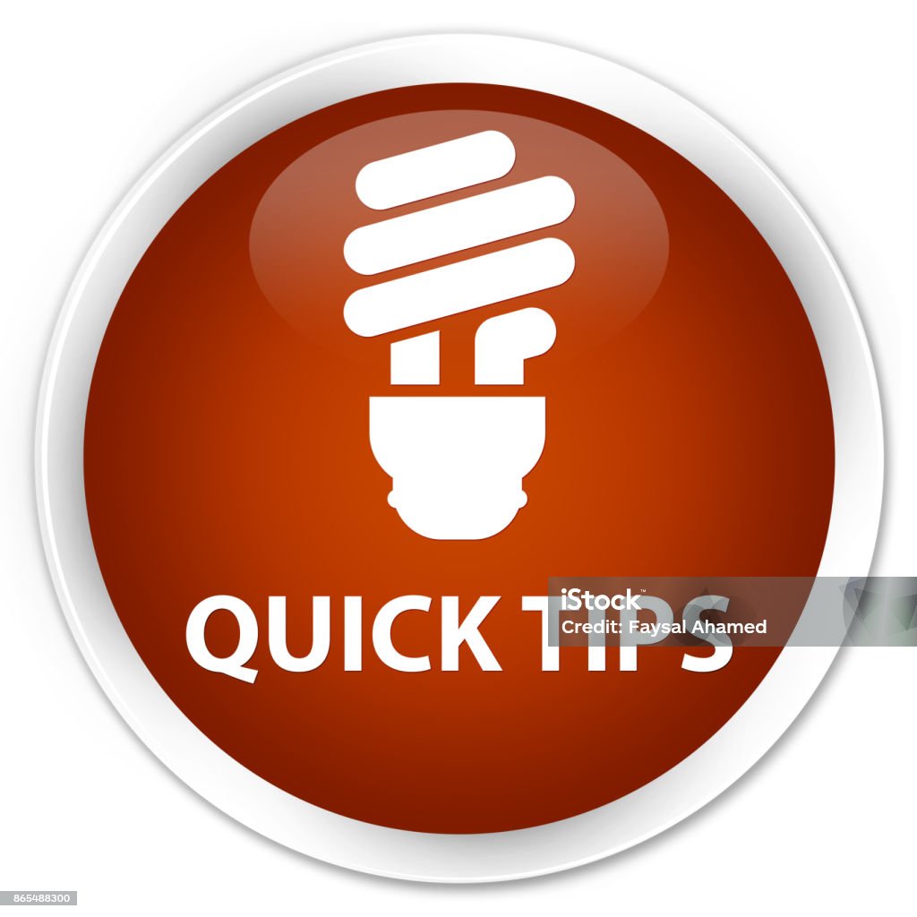 Quick Tips Premium Brown Round Button Stock Illustration - Download ...
