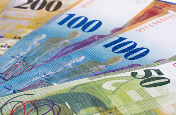 istock Swiss franc of different abstract money background. 865489346