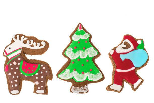 istock Homemade ginger christmas gingerbread on white background 865496210