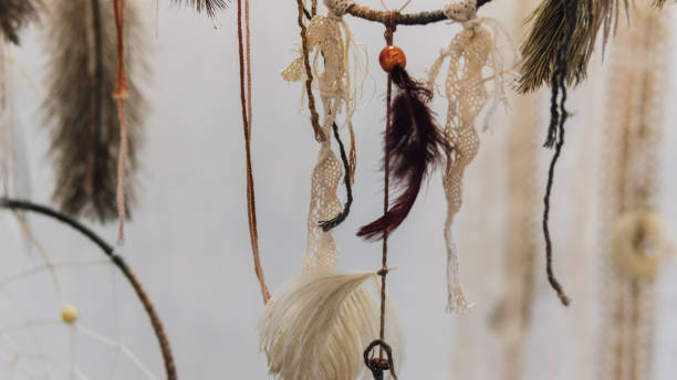 istock Beautiful dream catchers on white background close-up. 865499170