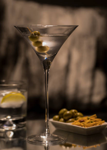 Three Martinis on white background