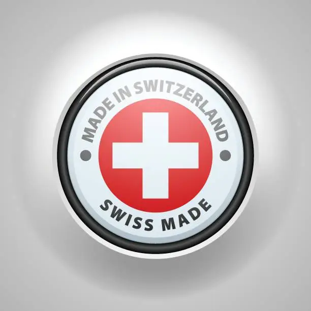 Vector illustration of Made in Switzerland