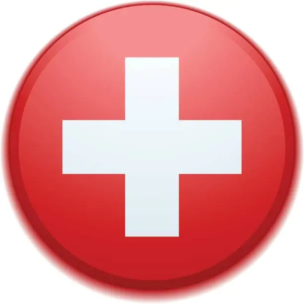 Vector illustration of Switzerland button illustration