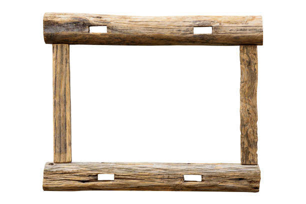 istock Raw wooden picture frame on white background 865506230