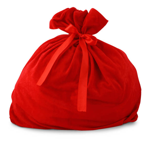 istock Santa gift bag Isolated on white background 865506420