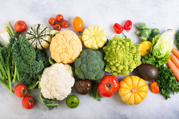 istock Top view of rainbow vegetables, autumn harvest 865509440