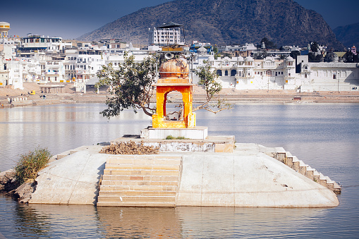 View of the City of Pushkar, Rajasthan. Оne of the holiest city in India.