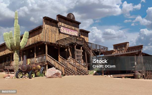 Old Wild West Cowboy Town Stock Photo - Download Image Now - Wild West, Western - Film Genre, Saloon