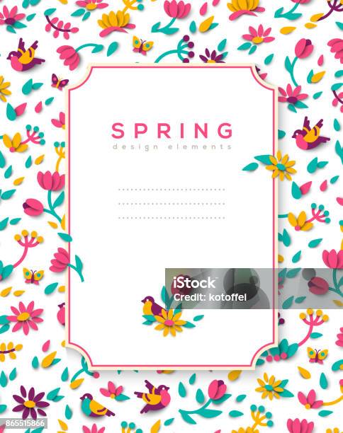 Spring Graphics Vertical Vertical Banner With Spring Frame Stock Illustration - Download Image ...