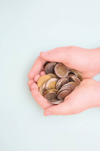 istock Banknotes and coins on the table and in the hands 865516102