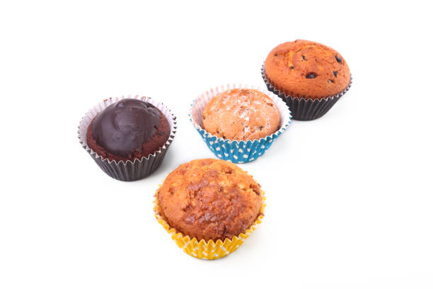 istock Delicious homemade cupcake with chocolate isolated on white background. Muffins. 865531336