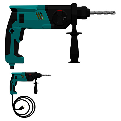 Isolated drill machine on transparent background