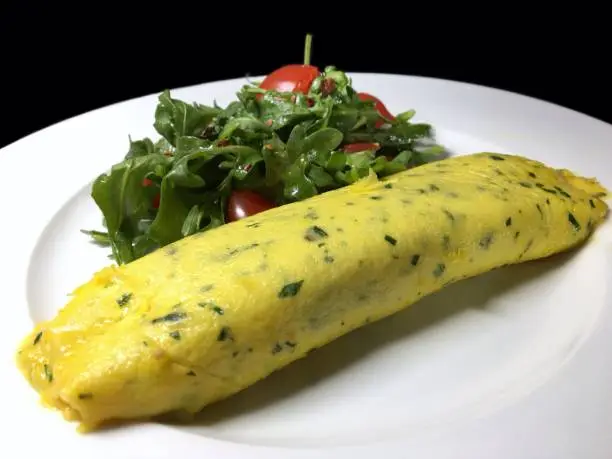 Known as the “Chef’s Job Application” due to it’s difficult preparation and advanced skill levels necessary, the classic French rolled herb and cheese omelette is perfectly simple.