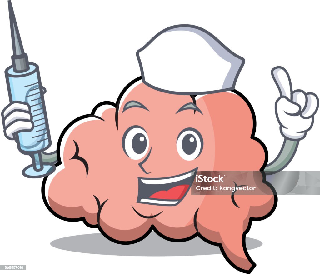 Nurse Brain Character Cartoon Style Stock Illustration - Download Image Now  - Anatomy, Cartoon, Cerebrum - iStock