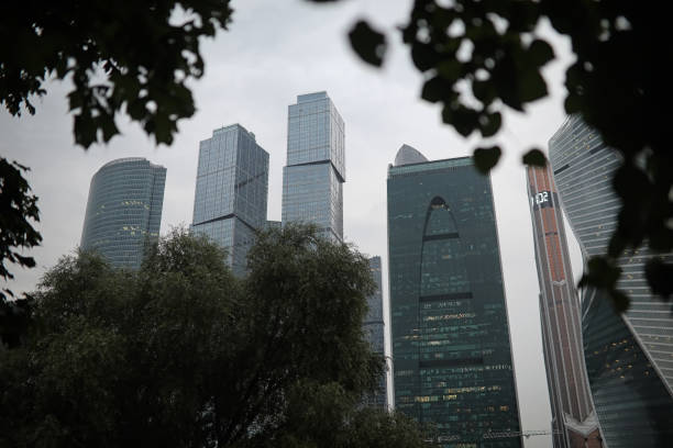 istock Business center with high skyscrapers 865557076