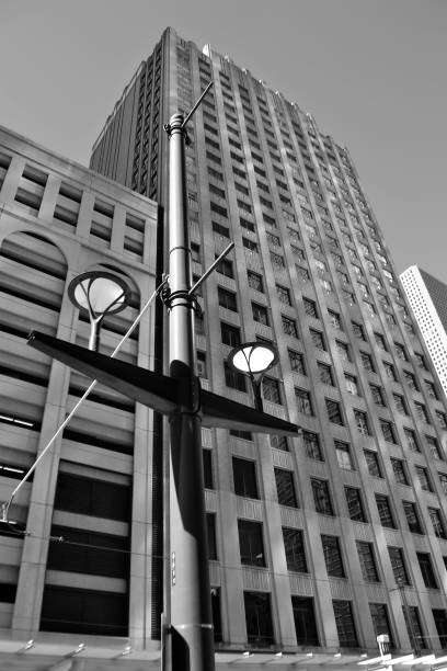istock Office Buildings in Houston, Texas (black and white) 865560102