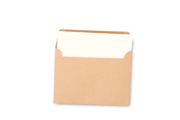 istock Postcard and Floating Envelope Mockup,blank white flyer postcard invitation isolate on white with clipping path 865574520
