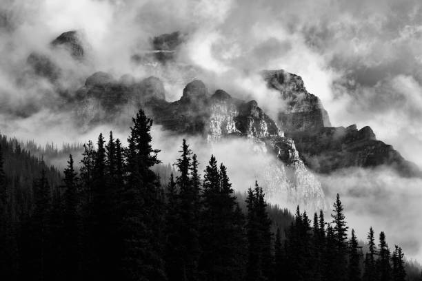 Mount Temple Banff National Park stock photo