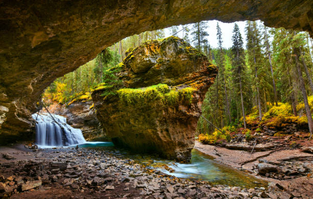 istock Johnston Canyon Falls in Banff National Park 865588850