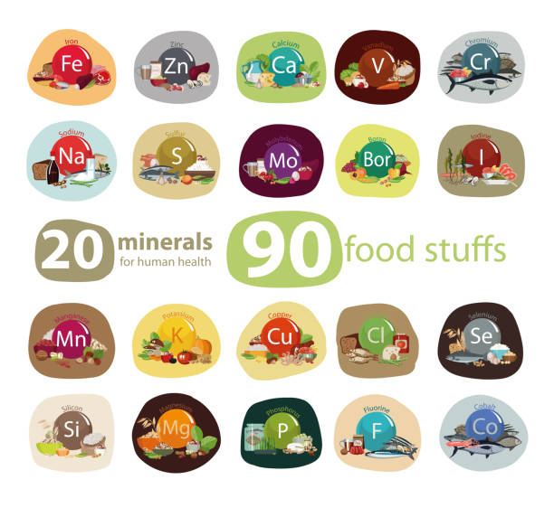 illustrazioni stock, clip art, cartoni animati e icone di tendenza di 20 minerali - manganese