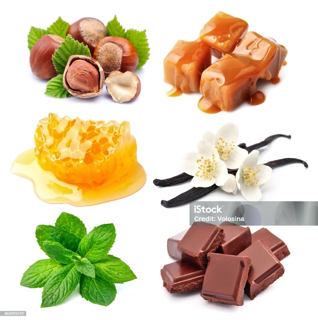 Conjunto de ingredientes dulces. - Foto de stock de Vainilla libre de derechos