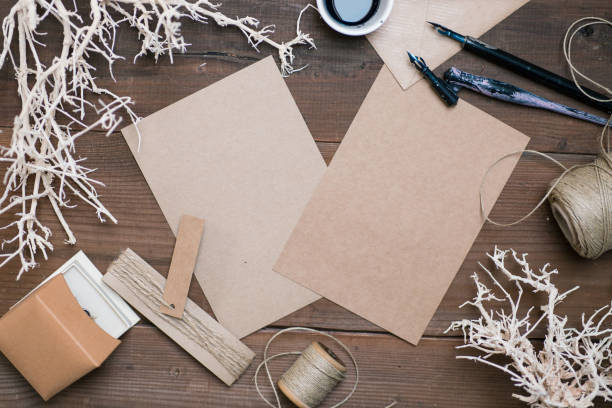 istock Hand made beach themed wedding invitation or thank you card, blank. 865607490