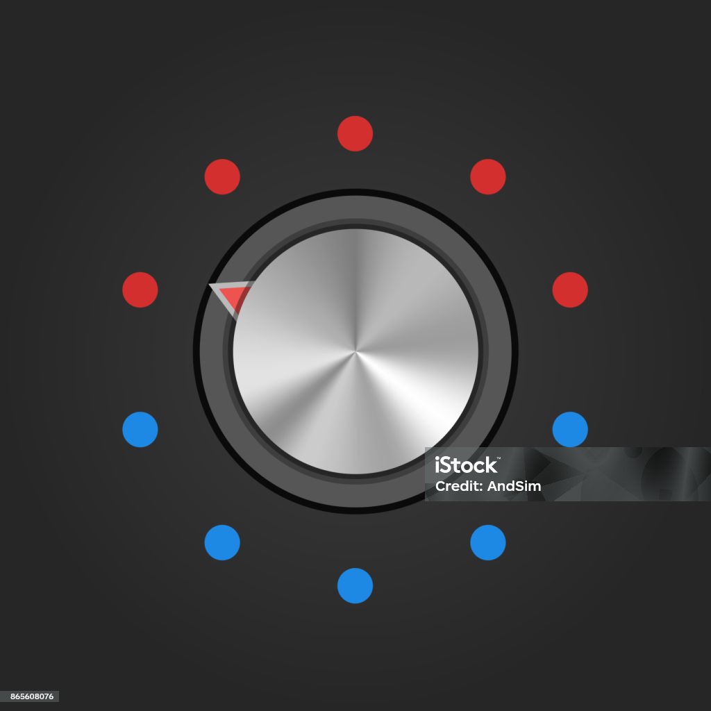Temeperation Button Realistic Temperature Button Knob Switch Vector Illustration Stock ...