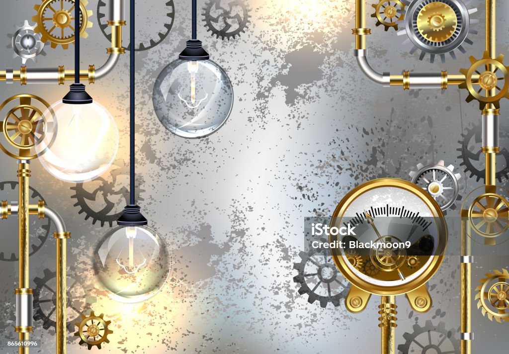 Industrial Instruments Background Industrial Background With Manometer And Electric Lamp Stock ...