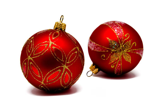 istock Christmas decoration red balls  isolated 865623212