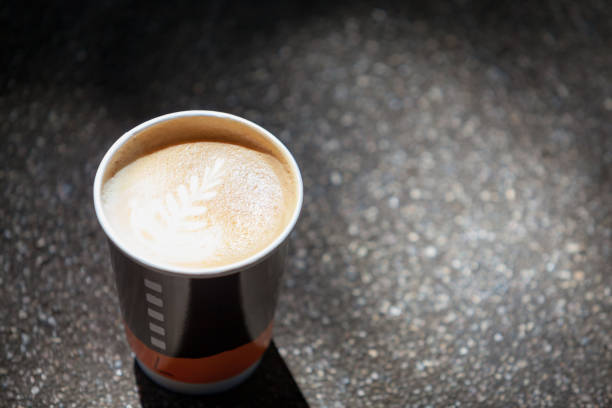 istock Cappuccino or Latte coffee art cup with fern shaped. 865625178