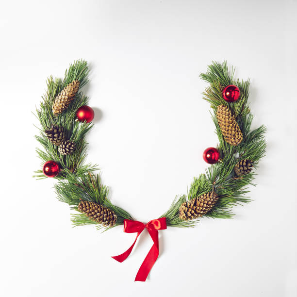 istock Christmas Wreath made of pine branches 865629010