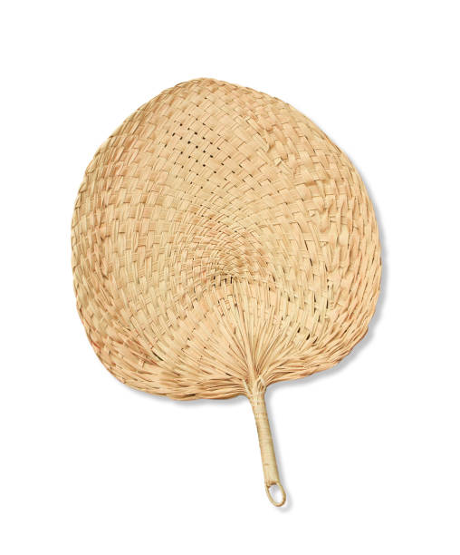 istock native fan made from palm leaves on white background 865631958