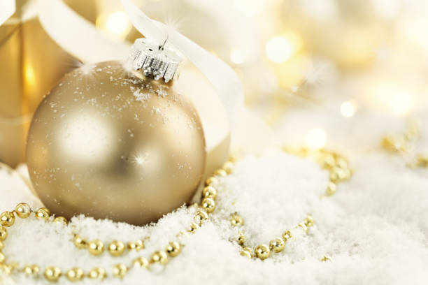 istock Golden Christmas ball 865632828
