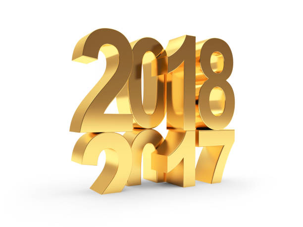 istock 2017 changed to golden 2018 New Year 865635500