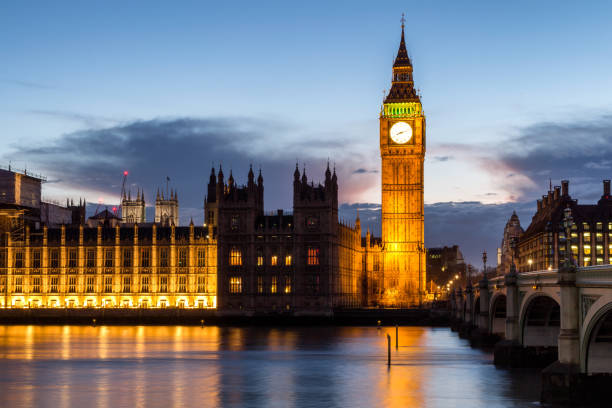 istock Big Ben and Westminster Bridge at dusk, London, UK 865635688