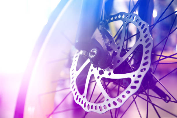 istock Close-up on the brake disc in a modern bicycle 865644104