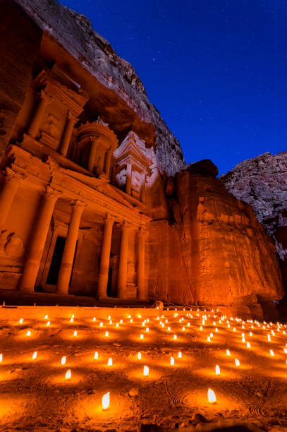 Petra by Night stock photo