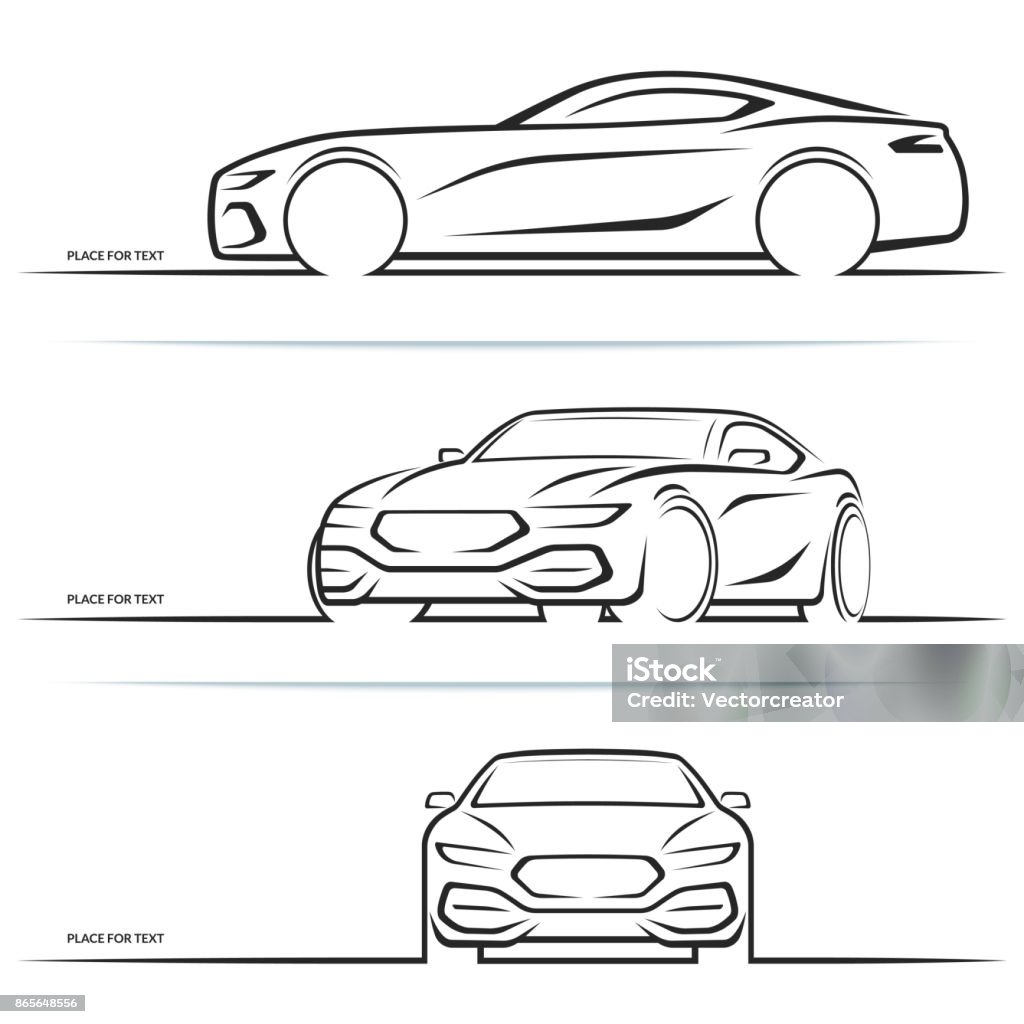 Vector sports car silhouettes Car stock vector